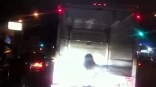 Traffic + open truck = shenanigans