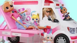 Barbie Ambulance Toy Emergency Play Video at1 LOL Doll Hospital