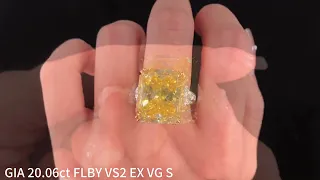 A 20-carat Radiant Yellow Diamond Ring | POYAS JEWELRY