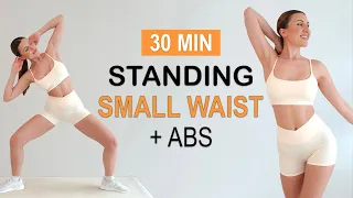 Get a Small Waist and Visible Abs with this 30 Min Standing HIIT workout | No Jumping, No Repeat