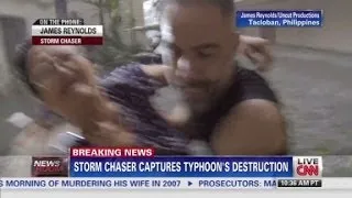 Storm chaser films typhoon Haiyan