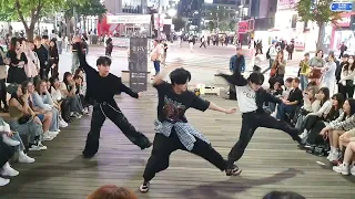 [STREET ARTIST] T:EV ( TAEYOUNG, BONGGEUN & YUSEONG). LONG TIME NO SEE. SINCHON BUSKING. 240428.