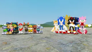 PAW PATROL VS SONIC THE HEDGEHOG!! Garry's Mod Sandbox