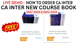 Live Demo :- How to Order CA Intermediate New course Book May 2024 & November 2024 Exam | Free Book