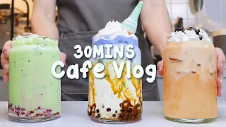 🍵가을은 라떼의 계절인가요?🧁30mins Cafe Vlog/카페브이로그/Cafe Vlog/ASMR/Tasty Coffee#282