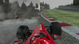 F1 2020 Vs F1 Challenge 99-02 Comparison | Ferrari F2000 | Belgium - Spa | Heavy Rain!