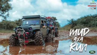 Rc Car: Axial SCX10ii Jeep Rubicon & Traxxas Trx4 Defender Mud Run