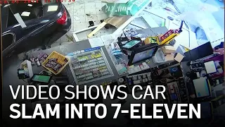 Surveillance Video Shows Car Slam Into San Leandro 7-Eleven, Injuring 7