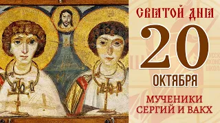 20 октября. Православный календарь. Икона Мучеников Сергия и Вакха.