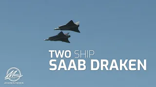 RARE DISPLAY - SAAB 35 Draken - Two ship formation - High Quality Sound - 2019