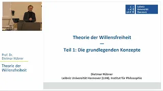 Theorie der Willensfreiheit, Teil 1: Die grundlegenden Konzepte