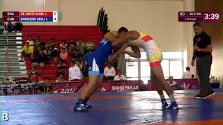 1/2 GR - 67 kg: J. DE BRITO RAM (BRA) v. I. BORRERO MOLI (CUB)