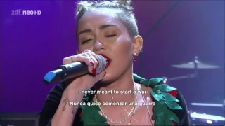 Miley Cyrus - Wrecking Ball Live (Lyrics+Subtitulado en Español)