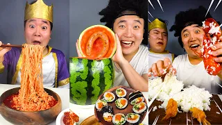 Shin Ramyun, Kielbasa Sausage, Gimbap and Lobster Mukbang ASMR