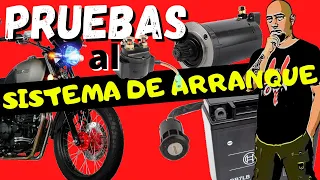 💥Todas las PRUEBAS al "sistema" de Arranque de (moto)💥 marcha, solenoide, swich, batería, botón.