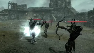 Skyrim Battles - Draugr Deathlords vs. Dragon Priest, Karstaag, and the Ebony Warrior