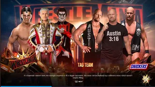 WWE 2K24 | TEAM CODY VS TEAM AUSTIN IN WRESTLEMANIA 35 TAG TEAM MATCH | SCAR PLAYZ