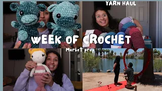 WEEK OF CROCHET 💕 Yarn haul 🌞 sister got engaged 💍 market prep 🍄 giveaway 🧜‍♀️