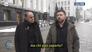 Intervista al presidente Volodymyr Zelensky - Porta a porta 17/01/2023