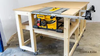 DIY mobile table saw workbench