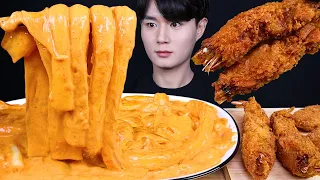 배떡 로제 떡볶이 새우튀김 먹방ASMR MUKBANG ROSE SPICY TTEOKBOKKI & FRIED SHRIMP ロゼ トッポッキ エビフライ eating sounds