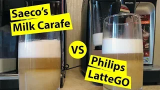Latte Macchiato: Milk Carafe (Saeco Picobaristo) vs LatteGo (Philips EP3246/70)