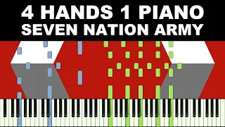 The White Stripes - Seven Nation Army | 4 Hands 1 Piano | Synthesia