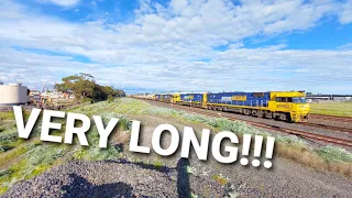 RARE ACTION - VERY LONG FREIGHT TRAIN AT ALTONA!!!