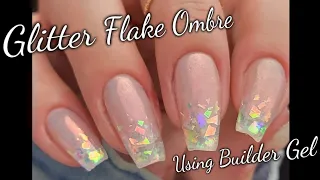 How To: Glitter Flake Ombre Using Builder Gel ~ Working With Dual Forms