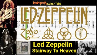 Stairway To Heaven - Led Zeppelin - Acoustic + Lead + Bass TABS Lesson