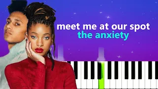THE ANXIETY, WILLOW, Tyler Cole - Meet Me At Our Spot  (Piano tutorial)