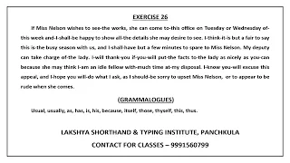Pitman Shorthand Exercise 25 and 26 Dictation With Grammalogues | 40 WPM |