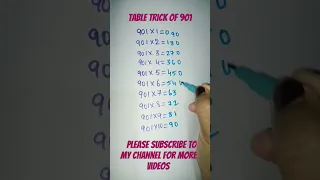 Table trick of 901#maths #tables #viral #shorts #learning