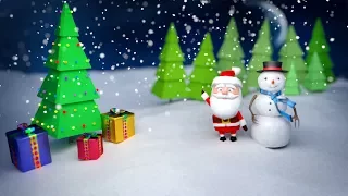 Santa, Snowman Christmas HD 60fps Animation With Peaceful Music For Relaxation, Small Snow Globe