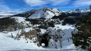 Going to Hole in the Wall, “off piste” Mammoth Mountain, 1/27/23