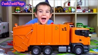 Bruder Scania Garbage Truck Surprise Toy UNBOXING | Playing Recycling | JackJackPlays