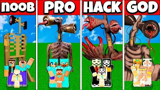 Minecraft Battle: FAMILY SIREN HEAD HOUSE CHALLENGE - NOOB vs PRO vs HACKER vs GOD Animation PART 2