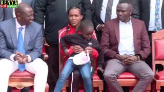 FAITH KIPYEGON HUSBAND & DAUGHTER MEET RUTO AT STATE HOUSE