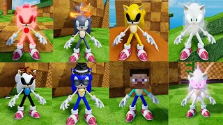 FIND THE SONIC MORPHS- RUBY, BRIGHT, STIVE, CLAW, EXPLOSIVE, MAFIA, BACON and UNICORN Sonic. ROBLOX