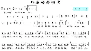 外婆的澎湖湾/外婆的澎湖灣 降B调伴奏 (加小节指示，供参考）Grandma's in Peng Hu Bay - instrumental in B flat with measure marks