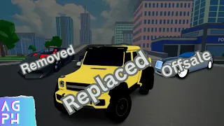 Cars That Were Removed, Replaced Or Went Offsale In Car Dealership Tycoon