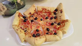 Cea mai simpla și bună pizza de la Bunica/ piza cu crusta umplută cu brânză