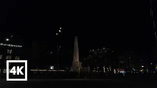 Walking in Amsterdam at night (City Sounds) 4K City Ambience