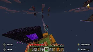 Bridging to another Island in Minecraft One block!