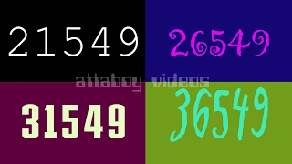 QUAD VISION 2: Numbers 20,001 to 40,000 in multi-color 🌈 fonts! HD