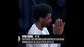 Kyrie has officially joined the 50-40-90 club Only 9 players have done it.ELITE.