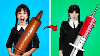 Wednesday Addams Surviving Every Job | Crazy Challenge and Funny Moments by Gotcha!