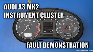 Audi A3 MK2 instrument cluster failure demonstration (not how to repair video)