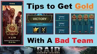 Tips to ~Climb Arena~ & *GET GOLD* With a *BAD TEAM* in Raid Shadow Legends