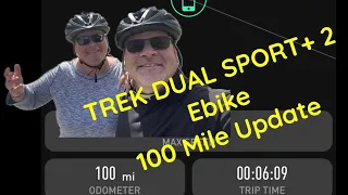 TREK EBIKE DUAL SPORT + 2 , 100 MILE REVIEW UPDATE and small hill climb. April  2023